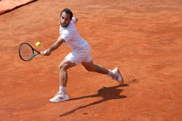 Hugo Gaston of France during the match against Nicolas Jarry of Chile at the Internazionali BNL d Italia 2025 tennis tournament at Foro Italico in Rome, Italy on 5 8, 2025. AntoniettaxBaldassarre