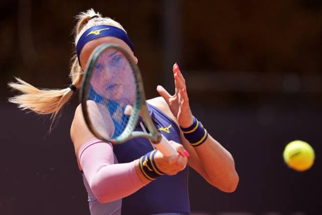 Rebecca Sramkova (SVK) during the 3th round against Jelena Ostapenko (LAT) of the WTA, Tennis Damen Master 1000 Internazionali BNL d™Italia tournament at Foro Italico on May 08, 2025 (Alfredo Falcone LaPresse)  Copyright: xAlfredoxFalcone LaPressex