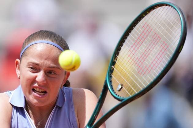 Jelena Ostapenko (LAT) during the 3th round against Rebecca Sramkova (SVK) of the WTA, Tennis Damen Master 1000 Internazionali BNL d™Italia tournament at Foro Italico on May 08, 2025 (Alfredo Falcone LaPresse)  Copyright: xAlfredoxFalcone LaPressex