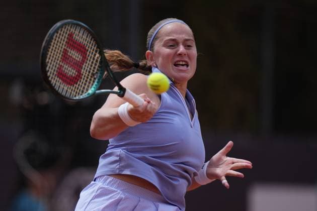 Jelena Ostapenko (LAT) during the 3th round against Rebecca Sramkova (SVK) of the WTA, Tennis Damen Master 1000 Internazionali BNL d™Italia tournament at Foro Italico on May 08, 2025 (Alfredo Falcone LaPresse)  Copyright: xAlfredoxFalcone LaPressex