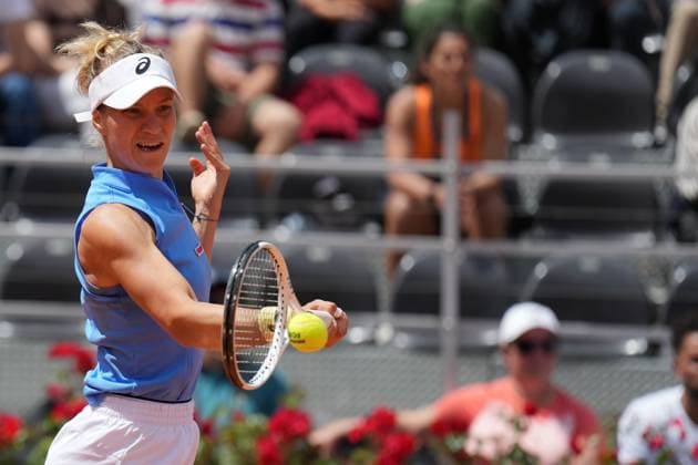 Viktorija Golubic (SUI)Naomi Osaka (JPN) during the 2th round against Naomi Osaka (JPN) of the ATP, Tennis Herren Master 1000 Internazionali BNL d™Italia tournament at Foro Italico on May 08, 2025 (Alfredo Falcone LaPresse)  Copyright: xAlfredoxFalcone LaPressex