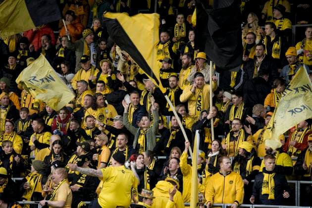 UEFA Europa leauge 2024 2025 Bodo Glimt Tottenham Bodo 20250508 Bodo Glimt supporters for the semi-final between Bodo Glimt and Tottenham at Aspmyra Stadium on Thursday Photo Stian Lysberg Solum NTB Bodo Norge EDITORIAL USE ONLY RESTRICTED USE FOR BETTING COMPANIES  Copyright: xStianxLysbergxSolumx xNTBx