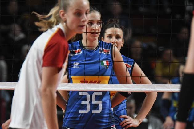 35 Matilde Munarini of Italian national team, Nationalteam during BPER Test match, Italy-Germany volleyball national team at PalaIgor Gorgonzola in Novara  Copyright: xAndreaxAmato IPAxSportx xipa-agency.netx xx IPA_57418700 IPA_Agency_IPA57418700