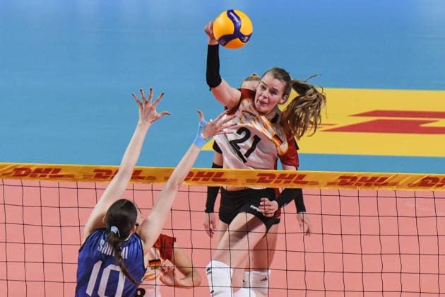 21 Camilla Weitzel of German national team, Nationalteam in action during BPER Test match, Italy-Germany volleyball national team at PalaIgor Gorgonzola in Novara  Copyright: xAndreaxAmato IPAxSportx xipa-agency.netx xx IPA_57419516 IPA_Agency_IPA57419516
