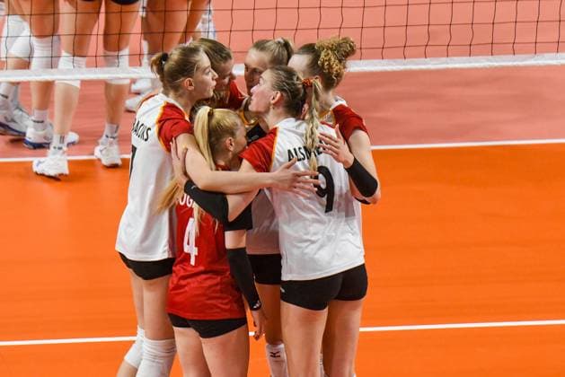 German national volleyball team celebrates scoring team s during BPER Test match, Italy-Germany volleyball national team, Nationalteam at PalaIgor Gorgonzola in Novara  Copyright: xAndreaxAmato IPAxSportx xipa-agency.netx xx IPA_57419589 IPA_Agency_IPA57419589