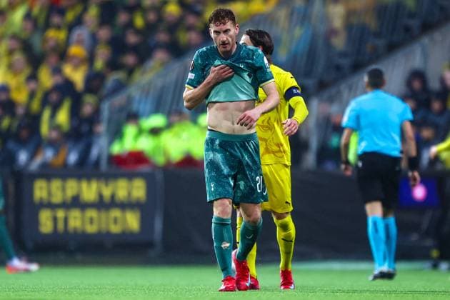 UEFA Europa leauge 2024 2025 Bodo Glimt Tottenham Bodo 20250508 Tottenhams Dejan Kulusevski during the UEFA Europa League between Bodo Glimt and Tottenham at Aspmyra Stadium Photo Mats Torbergsen NTB Bodo Norge EDITORIAL USE ONLY RESTRICTED USE FOR BETTING COMPANIES  Copyright: xMatsxTorbergsenx xNTBx