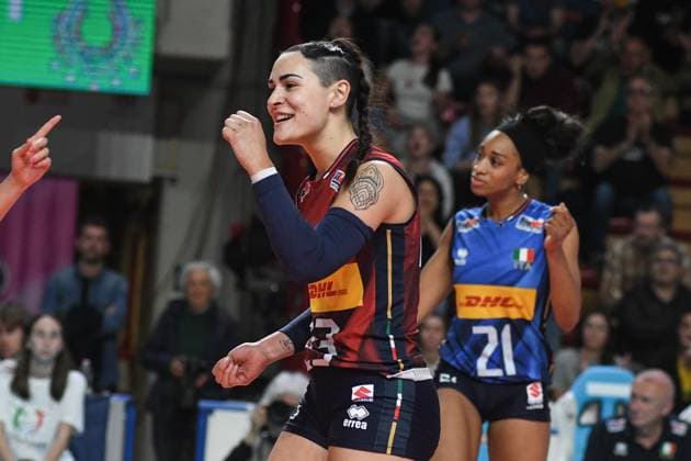 23 Ilenia Moro of Italian national team, Nationalteam in action during BPER Test match, Italy-Germany volleyball national team at PalaIgor Gorgonzola in Novara  Copyright: xAndreaxAmato IPAxSportx xipa-agency.netx xx IPA_57421380 IPA_Agency_IPA57421380