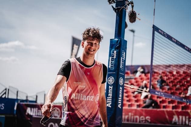 Beach volleyball men Allianz German Beach Tour 2025 Tourstop Düsseldorf 08 05 2025 Tristan Fröbel Düsseldorf Robert Lehr Ufer Nordrhein Westfalen Germany
