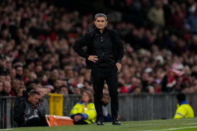 Manchester United, ManU v Athletic Club - UEFA Europa League 2024 25 Semi Final Second Leg Ernesto Valverde head coach of Athletic Club during the UEFA Europa League 2024 25 Semi Final Second Leg match between Manchester United and Athletic Club at Old Trafford on May 8, 2025 in Manchester, United Kingdom. Manchester England United Kingdom  Copyright: xJosexBretonx originalFilename:bretonhernandez-manchest250508_npWIO.jpg