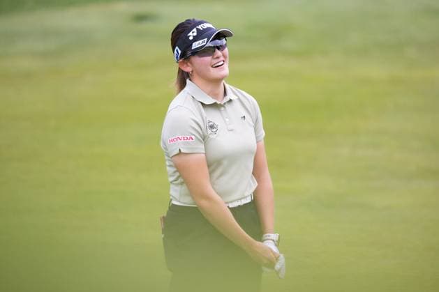 May 8, 2025, Jersey City, New Jersey, New Jersey, United States of America: CHISATO IWAI of Japan reacts during the first round of the Mizuho Americas Open 2025 at Liberty National Golf Club on May 08, 2025 in Jersey City, New Jersey. Jersey City, New Jersey United States of America - ZUMAb273 20250508_zsp_b273_031 Copyright: xJordanxBankx