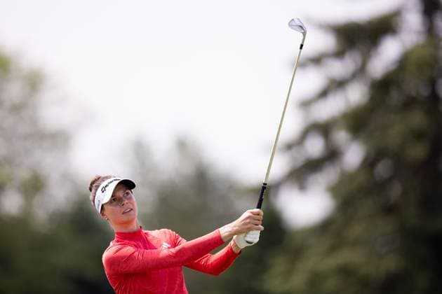 May 8, 2025, Jersey City, New Jersey, New Jersey, United States of America: ESTHER HENSELEIT of Germany plays a shot during the first round of the Mizuho Americas Open 2025 at Liberty National Golf Club on May 08, 2025 in Jersey City, New Jersey. Jersey City, New Jersey United States of America - ZUMAb273 20250508_zsp_b273_021 Copyright: xJordanxBankx