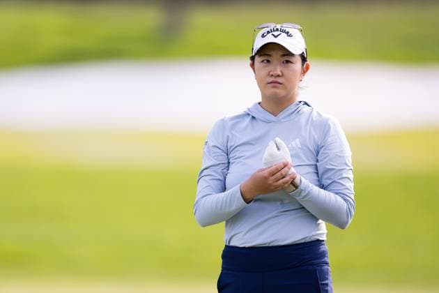 May 8, 2025, Jersey City, New Jersey, New Jersey, United States of America: ROSE ZHANG of the United States looks on during the first round of the Mizuho Americas Open 2025 at Liberty National Golf Club on May 08, 2025 in Jersey City, New Jersey. Jersey City, New Jersey United States of America - ZUMAb273 20250508_zsp_b273_014 Copyright: xJordanxBankx