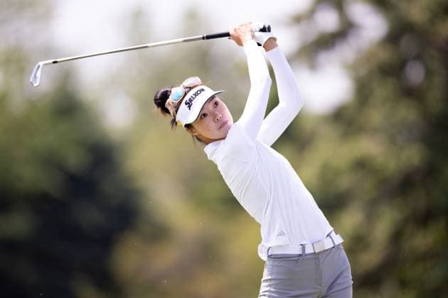 May 8, 2025, Jersey City, New Jersey, New Jersey, United States of America: GRACE KIM of Australia plays a shot during the first round of the Mizuho Americas Open 2025 at Liberty National Golf Club on May 08, 2025 in Jersey City, New Jersey. Jersey City, New Jersey United States of America - ZUMAb273 20250508_zsp_b273_003 Copyright: xJordanxBankx