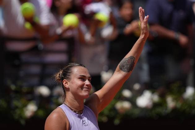 Aryna Sabalenka (RUS) during the 3th round against Anastasia Potapova (RUS) of the WTA, Tennis Damen Master 1000 Internazionali BNL d™Italia tournament at Foro Italico on May 09, 2025 (Alfredo Falcone LaPresse)  Copyright: xAlfredoxFalcone LaPressex