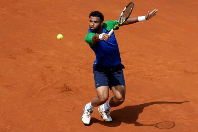 Arthur Fils of France during the match against Tallon Griekspoor of The Netherlands at the Internazionali BNL d Italia 2025 tennis tournament at Foro Italico in Rome, Italy on May 9, 2025. Arthur Fils won 6-2, 6-2. AntoniettaxBaldassarre