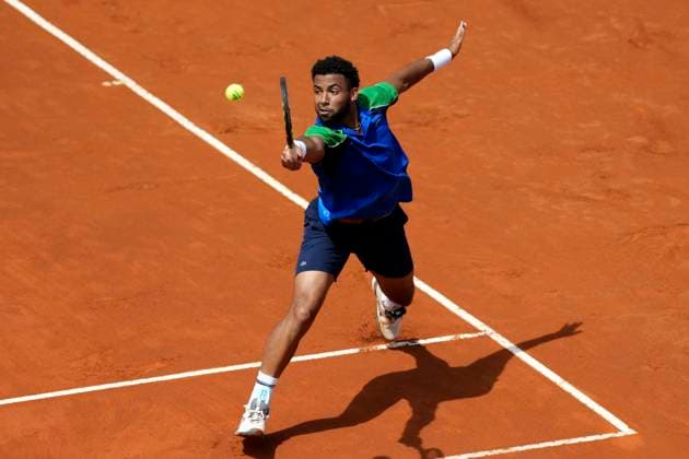 Arthur Fils of France during the match against Tallon Griekspoor of The Netherlands at the Internazionali BNL d Italia 2025 tennis tournament at Foro Italico in Rome, Italy on May 9, 2025. Arthur Fils won 6-2, 6-2. AntoniettaxBaldassarre