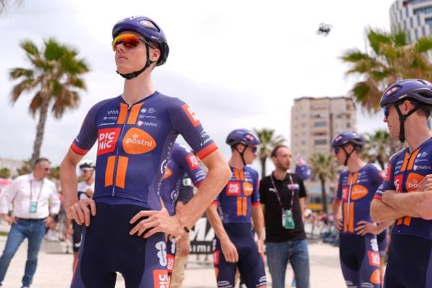 Radsport, Giro d Italia, 1. Etappe Leemreize Gijs of Team Picnic Postnl during the stage 1 of the Giro d™Italia from Durazzo (Durres) to Tirana (Tirane), Albania- Friday, May 9, 2025. - cycling  Copyright: xMassimoxPaolone LaPressex