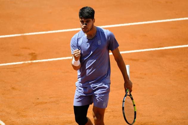 Foto IPP Cavaliere Emiliano. Roma 09 05 2025. Tennis Internazionali d Italia 2025. Nella foto: Carlos Alcaraz. Italy Photo Press - World Copyright italy ITALY  Copyright: xR4924_italyphotopressx
