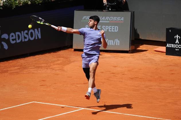 Foto IPP Cavaliere Emiliano. Roma 09 05 2025. Tennis Internazionali d Italia 2025. Nella foto: Carlos Alcaraz. Italy Photo Press - World Copyright italy ITALY  Copyright: xR4924_italyphotopressx