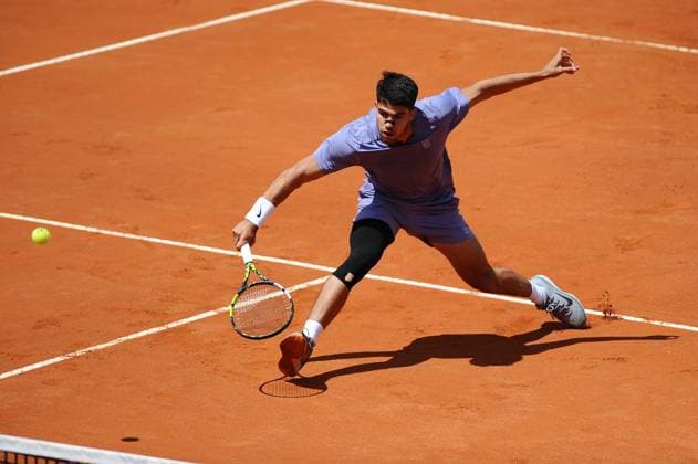 Foto IPP Cavaliere Emiliano. Roma 09 05 2025. Tennis Internazionali d Italia 2025. Nella foto: Carlos Alcaraz. Italy Photo Press - World Copyright italy ITALY  Copyright: xR4924_italyphotopressx