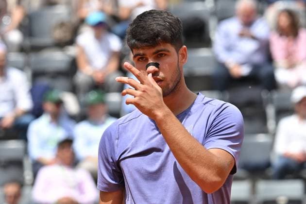 Internazionali BNL d Italia Carlos Alcaraz during the Internazionali BNL d Italia 2025 at Foro Italico, Italy, May 09th, 2025 Imago-Images Emmefoto Copyright: xImago-Images Emmefotox