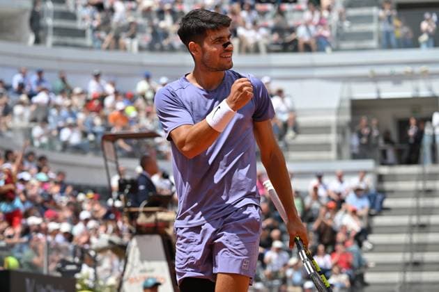 Internazionali BNL d Italia Carlos Alcaraz during the Internazionali BNL d Italia 2025 at Foro Italico, Italy, May 09th, 2025 Imago-Images Emmefoto Copyright: xImago-Images Emmefotox