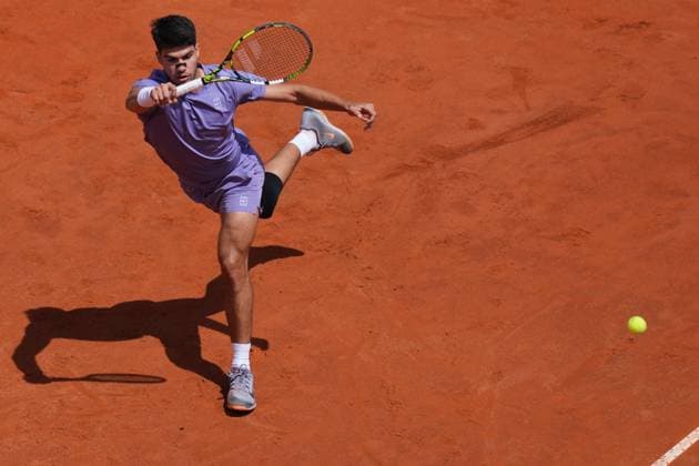 Carlos Alcaraz (ESP) during the 2th round against Dusan Lajovic (SRB) of the ATP, Tennis Herren Master 1000 Internazionali BNL d™Italia tournament at Foro Italico on May 09, 2025 (Alfredo Falcone LaPresse)  Copyright: xAlfredoxFalcone LaPressex