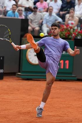 Carlos Alcaraz (ESP) during the 2th round against Dusan Lajovic (SRB) of the ATP, Tennis Herren Master 1000 Internazionali BNL d™Italia tournament at Foro Italico on May 09, 2025 (Alfredo Falcone LaPresse)  Copyright: xAlfredoxFalcone LaPressex