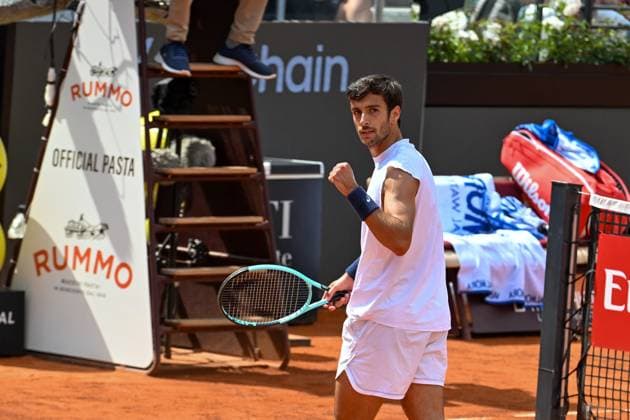 Lorenzo Musetti during of the Internazionali BNL D Italia 2025 at Foro Italico on May 9, 2025 in Rome, Italy  Copyright: xAndreaxRosito IPAxSportx xipa-agency.netx xx IPA_57451779 IPA_Agency_IPA57451779