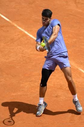 TENNIS - Internazionali di Tennis - Internazionali BNL d Italia Carlos Alcaraz (ESP) during the second round against Dusan Lajovic (SRB) of the ATP, Tennis Herren Master 1000 Internazionali BNL d Italia tournament at Foro Italico on May 09, 2025 Fabrizio Corradetti LiveMedia Rome Italy  Copyright: xIPAxSport ABACAx