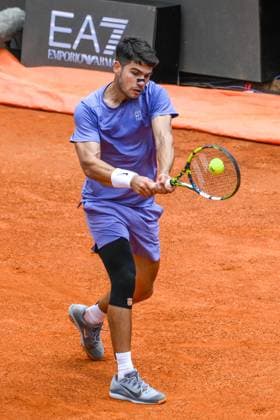 TENNIS - Internazionali di Tennis - Internazionali BNL d Italia Carlos Alcaraz (ESP) during the second round against Dusan Lajovic (SRB) of the ATP, Tennis Herren Master 1000 Internazionali BNL d Italia tournament at Foro Italico on May 09, 2025 Fabrizio Corradetti LiveMedia Rome Italy  Copyright: xIPAxSport ABACAx