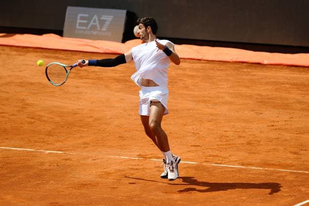 Foto IPP Cavaliere Emiliano. Roma 09 05 2025. Tennis Internazionali d Italia 2025. Nella foto: Lorenzo Musetti. Italy Photo Press - World Copyright italy ITALY  Copyright: xR4924_italyphotopressx