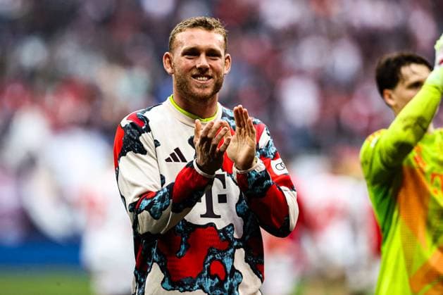 Goalkeeper Daniel Peretz FC Bayern Munich,18 1 Soccer Bundesliga Season 2024 2025 Point Match RB Leipzig vs FC Bayern Munich at the Red Bull Arena in Leipzig Soccer,Germany,Man,Men,03 05 2025