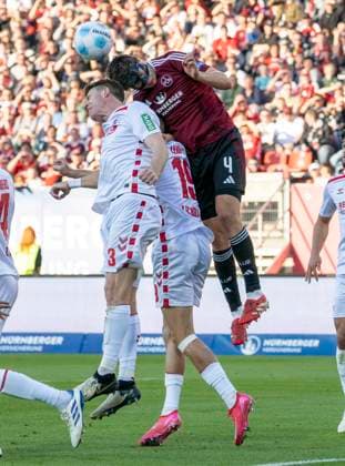 09 05 2025 Soccer Season 2024 2025 2 Soccer Bundesliga 33 Matchday 1 FC Nürnberg FCN Club 1 FC Köln Sportfoto Zink xwoxzix DFL regulations prohibit any use of photographs as image sequences and or quasi video only for editorial use Dominique Heintz 3, FC Köln Fabio Gruber 4, 1 FC Nürnberg FCN