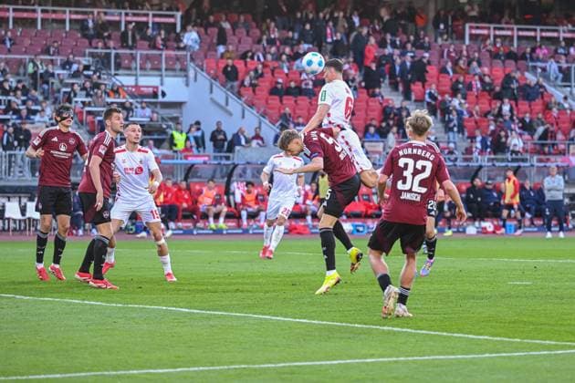 09 05 2025, Soccer, 2 Bundesliga, 33 Matchday Season 2024 2025, 1 FC Nürnberg 1 FC Köln, Goal chance Eric Martel 1 FC Köln xRHR PHOTO TKx Copyright: RHR-FOTOx RHR-FOTO TK