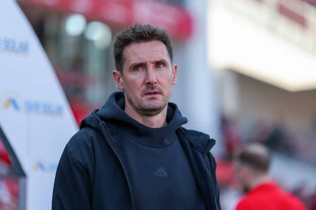 Head Coach Miroslave Klose 1 FC Nuernberg , 1 FC Nuernberg vs 1 FC Koeln Football, 2 Bundesliga, DFL, Saison 2024 2025, Rueckrunde, 33 Spieltag, 09 05 2025 DFB regulations prohibit any use of photographs as image sequences and or quasi video Copyright: xkolbert-press MartinxAgüerax