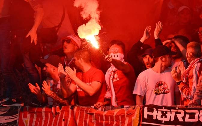 09 05 2025 Soccer Season 2024 2025 2 Soccer Bundesliga 33 Matchday 1 FC Nürnberg FCN Club 1 FC Köln Sportfoto Zink xwoxzix DFL regulations prohibit any use of photographs as image sequences and or quasi video only for editorial use Fans Fanblock Köln Pyro Pyrotechnics Bengalos Bengal torch Smoke