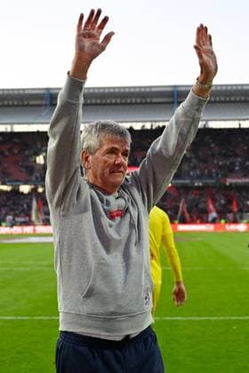 Nuernberg, Max Morlock Stadion, 09 05 25, GER, Herren, 2 Bundesliga, Saison 2024 2025, 1 FC Nuernberg 1 FC Koeln Bild Trainer Friedhelm FUNKEL Koeln DFL regulations prohibit any use of photographs as image sequences and or quasi video Bayern Germany