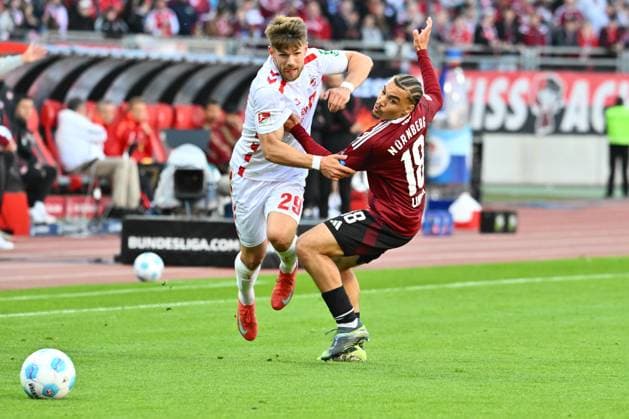 09 05 2025 Soccer Season 2024 2025 2 Soccer Bundesliga 33 Matchday 1 FC Nürnberg FCN Club 1 FC Köln Sportfoto Zink xwoxzix DFL regulations prohibit any use of photographs as image sequences and or quasi video only for editorial use Jan Thielmann 29, FC Köln Rafael Lubach 18, 1 FC Nürnberg FCN