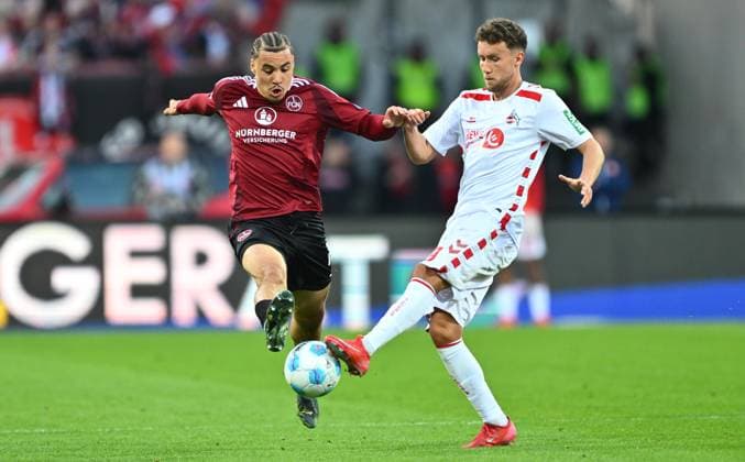 09 05 2025 Soccer Season 2024 2025 2 Soccer Bundesliga 33 Matchday 1 FC Nürnberg FCN Club 1 FC Köln Sportfoto Zink xwoxzix DFL regulations prohibit any use of photographs as image sequences and or quasi video only for editorial use Rafael Lubach 18, 1 FC Nürnberg FCN Luca Waldschmidt 9, FC Köln