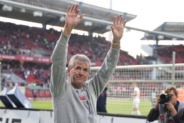 Friedhelm Funkel, Cologne, after the second round match of the 2024 2025 season between 1 FC Nuremberg and 1 FC Cologne 1 2 in Nuremberg 09 05 2025