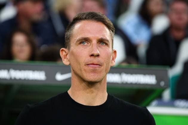 Coach Daniel Bauer VfL Wolfsburg 1 Soccer Bundesliga Season 2024 2025 Point Match VfL Wolfsburg vs TSG Hoffenheim at the Volkswagen Arena in Wolfsburg Soccer,Germany,Man,Men,09 05 2025