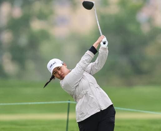May 09, 2025: Jersey City, New Jersey, USA: RIO TAKEDA of Japan tees off during the second round of the Mizuho Americas Open at Liberty National Golf Club. Jersey City USA - ZUMAc04_ 20250509_zma_c04_038 Copyright: xMikexLangishx