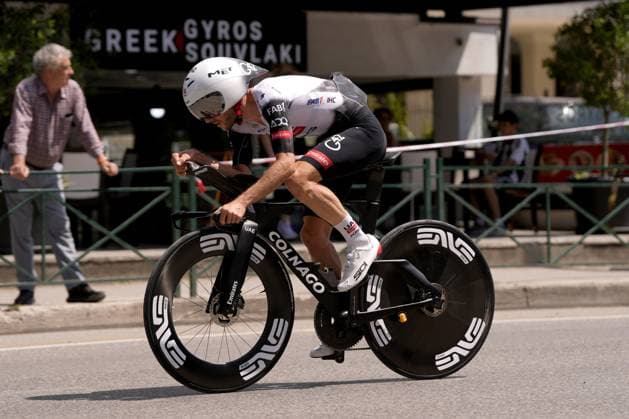 Yates Adam Richard of Uae Team Emirates Xrg during the trial of the stage 2 of the Giro d™Italia from Tirana (Tirane) to Tirana (Tirane) Tudor ITT (Individual Time Trial) Albania - Saturday, May 10, 2025. - cycling.  Copyright: xFabioxFerrari LaPressex