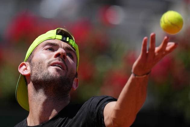 Jacob Fearnley (GBR)during the 2th round against Matteo Berrettini (ITA) of the ATP, Tennis Herren Master 1000 Internazionali BNL d™Italia tournament at Foro Italico on May 10, 2025 (Alfredo Falcone LaPresse)  Copyright: xAlfredoxFalcone LaPressex