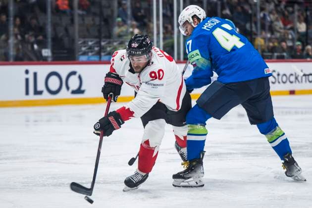 250510 Ryan O™Reilly of Canada during the 2025 IIHF Ice Hockey World Championship group stage game between Slovenia and Canada on May 10, 2025 in Stockholm Photo Maxim Thore BILDBYRAN kod MT MT0810 ishockey ice hockey ishockey vm 2025 vm 2025 iihf world championship slovenia kanada canada bbeng gruppspel  Copyright: MAXIMxTHORE BB250510MT005