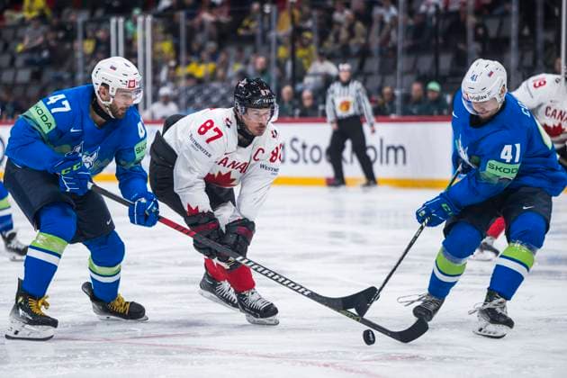 250510 Sidney Crosby of Canada during the 2025 IIHF Ice Hockey World Championship group stage game between Slovenia and Canada on May 10, 2025 in Stockholm Photo Maxim Thore BILDBYRAN kod MT MT0810 ishockey, ice hockey,ishockey vm 2025, vm, 2025 iihf world champ  Copyright: MAXIMxTHORE BB250510MT031