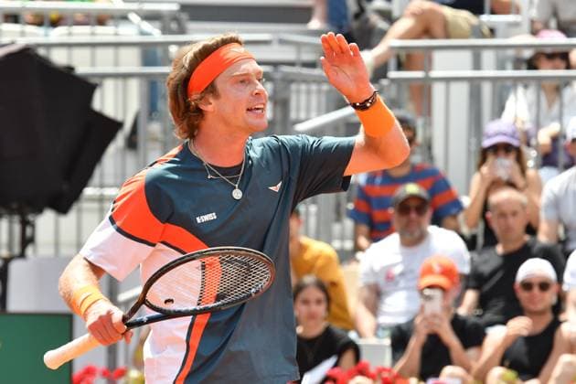 Andrey Rublev during of the Internazionali BNL D Italia 2025 at Foro Italico on May 10, 2025 in Rome, Italy  Copyright: xAndreaxRosito IPAxSportx xipa-agency.netx xx IPA_57484399 IPA_Agency_IPA57484399