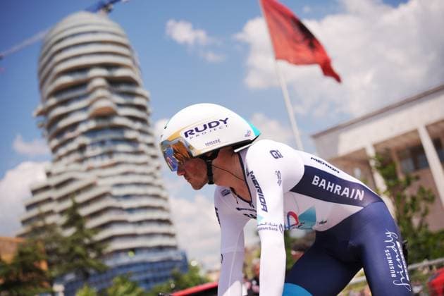 MiholjeviÄ‡ Fran of Bahrain Victorious during the stage 2 of the Giro d™Italia from Tirana (Tirane) to Tirana (Tirane) Tudor ITT (Individual Time Trial) Albania - Saturday, May 10, 2025. - cycling.  Copyright: xMarcoxAlpozzi LaPressex