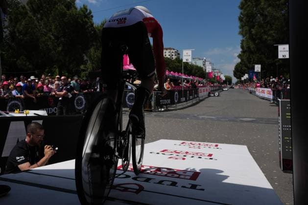 during the stage 2 of the Giro d™Italia from Tirana (Tirane) to Tirana (Tirane) Tudor ITT (Individual Time Trial) Albania - Saturday, May 10, 2025. - cycling.  Copyright: xGianxMattiaxD Alberto LaPressex